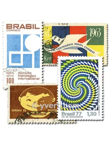 BRESIL : pochette de 500 timbres (Oblitérés)