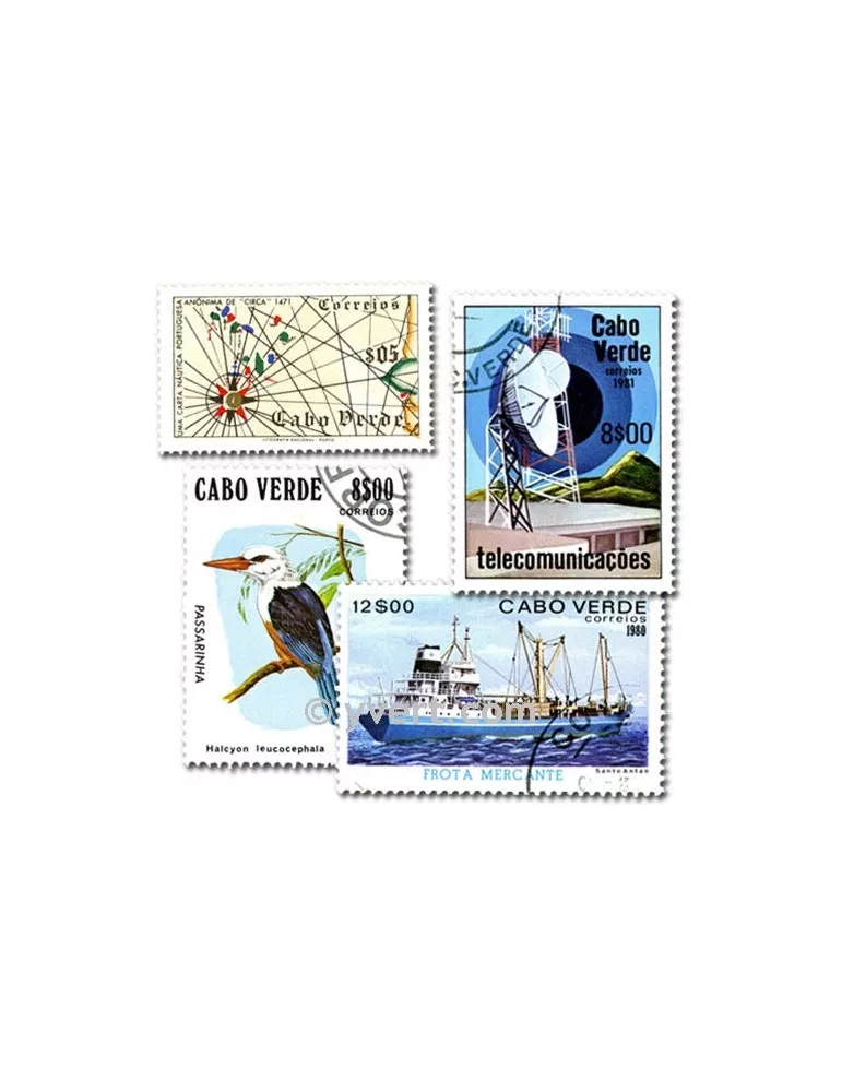 CAP VERT : pochette de 50 timbres (Oblitérés)