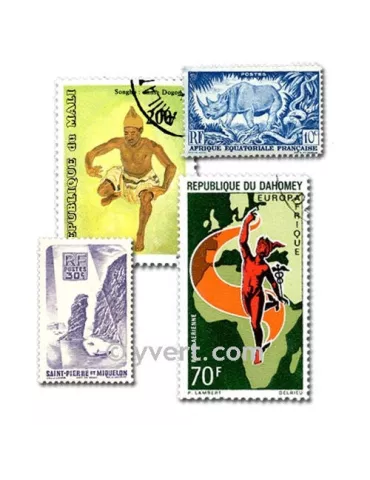 COLONIES RF AVT INDEPENDANCE : pochette de 200 timbres (Oblitérés)
