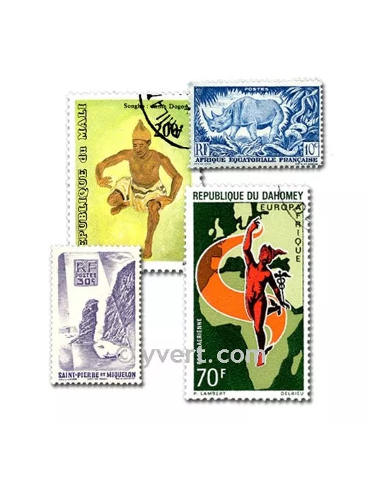 COLONIES RF AVT INDEPENDANCE : pochette de 500 timbres (Oblitérés)