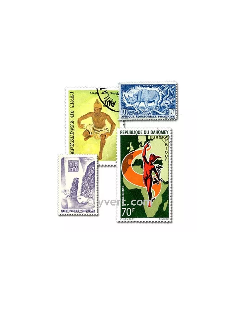 COLONIES RF AVT INDEPENDANCE : pochette de 1000 timbres (Oblitérés)