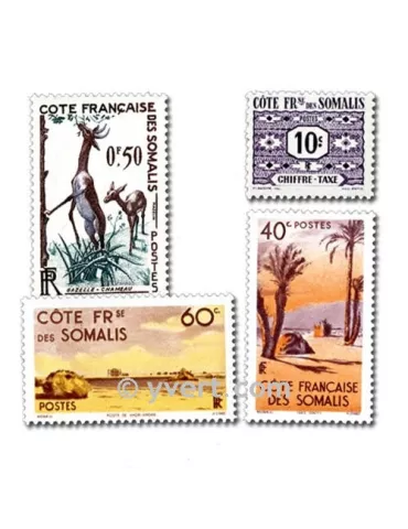 COTE FRANCAISES DES SOMALIS : pochette de 50 timbres (Oblitérés)