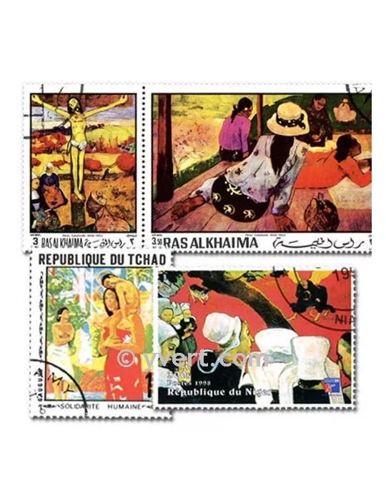 GAUGUIN : pochette de 25 timbres (Oblitérés)