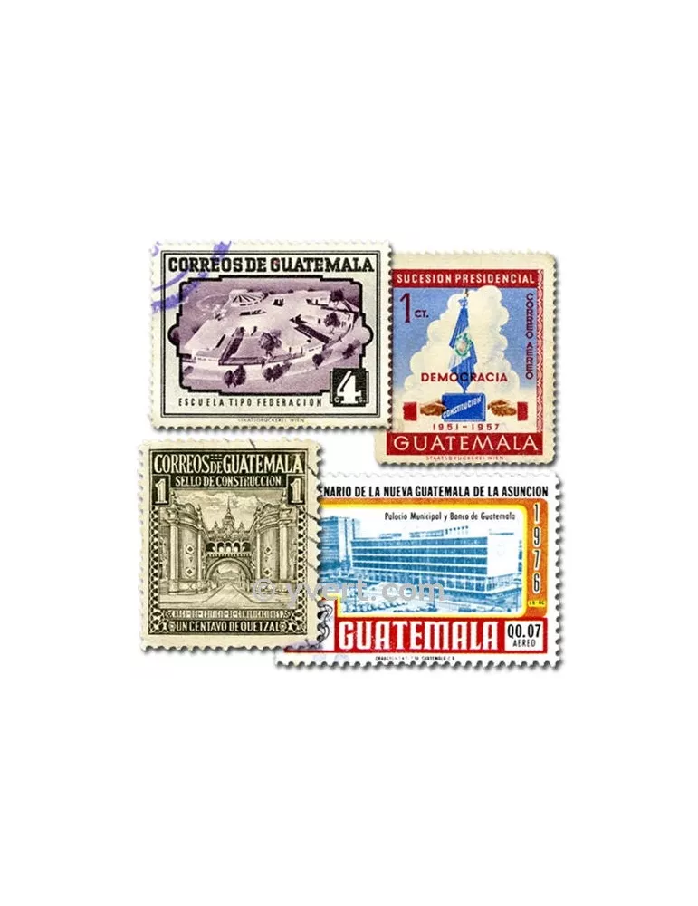 GUATEMALA : pochette de 100 timbres (Oblitérés)