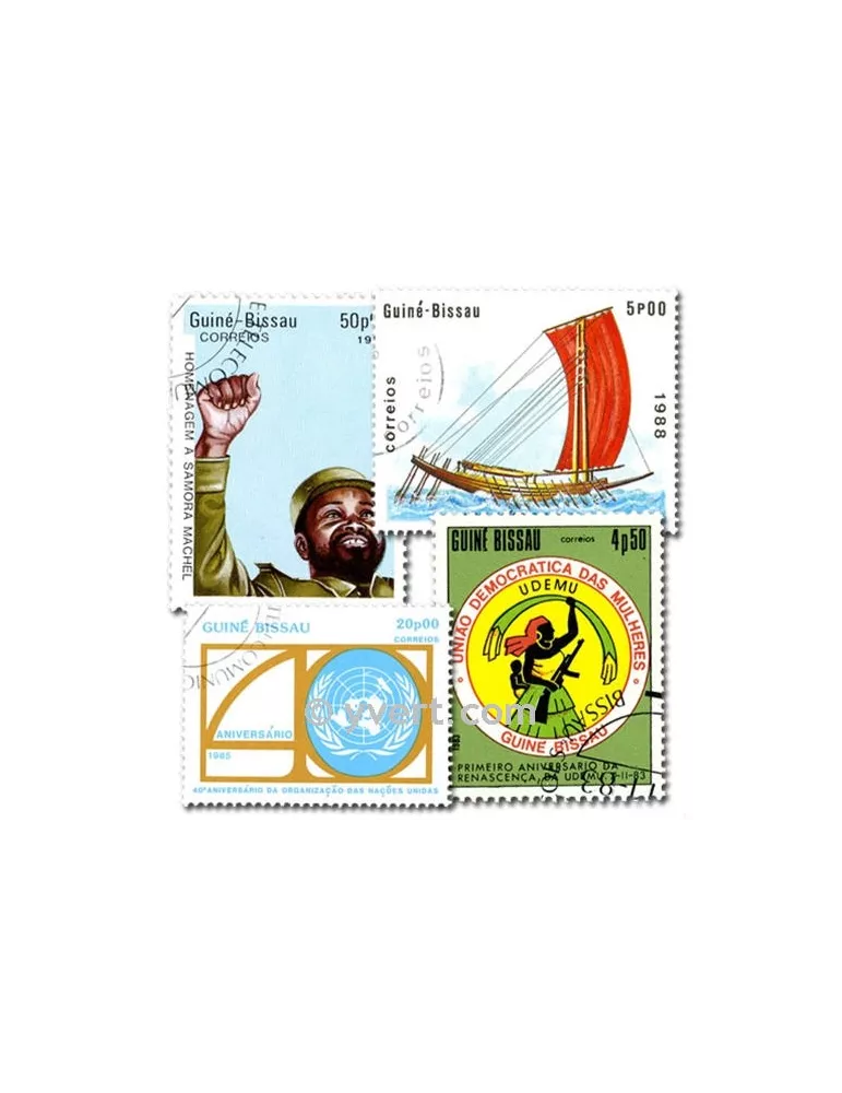 GUINEE BISSAU : pochette de 200 timbres (Oblitérés)