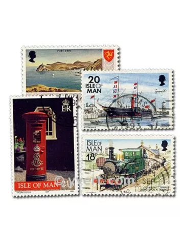 ILE DE MAN : pochette de 50 timbres (Oblitérés)