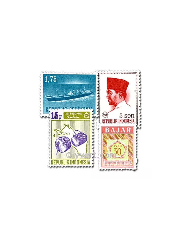 INDONESIE : pochette de 300 timbres (Oblitérés)