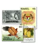 MALAISIE : pochette de 100 timbres (Oblitérés)