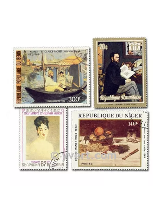 MANET : pochette de 15 timbres (Oblitérés)