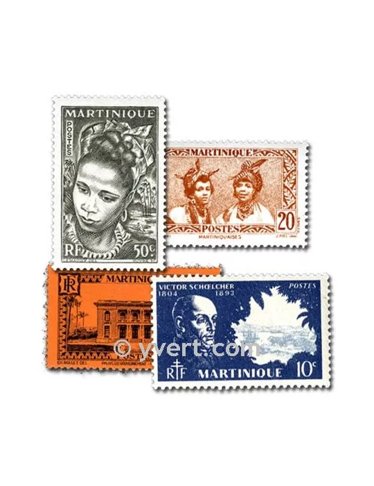 MARTINIQUE : pochette de 50 timbres (Oblitérés)
