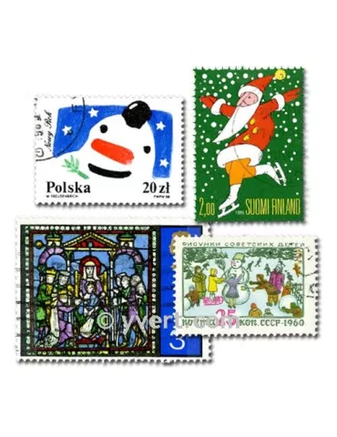 NOEL : pochette de 100 timbres (Oblitérés)