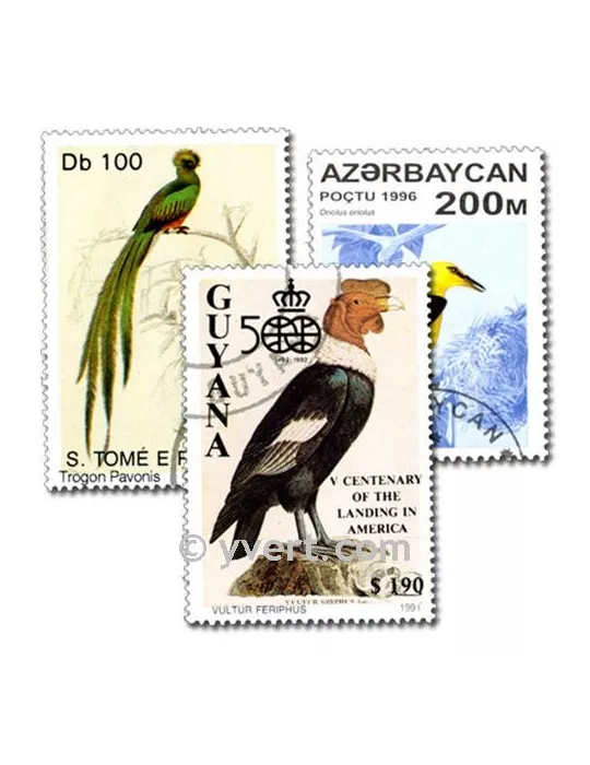 OISEAUX : pochette de 500 timbres (Oblitérés)