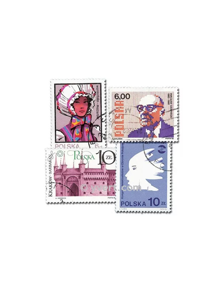POLOGNE : pochette de 1500 timbres (Oblitérés)