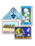 QATAR : pochette de 25 timbres (Oblitérés)