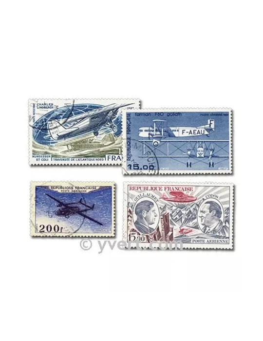 FRANCE POSTE AERIENNE : pochette de 25 timbres (Oblitérés)
