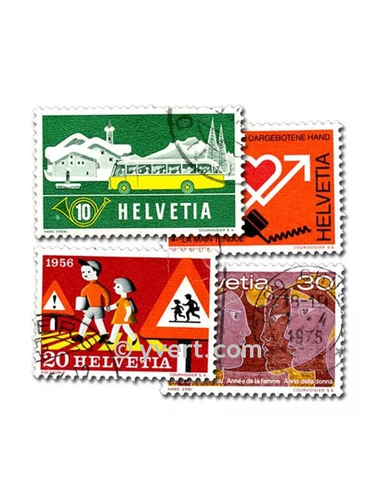 SUISSE : pochette de 500 timbres (Oblitérés)