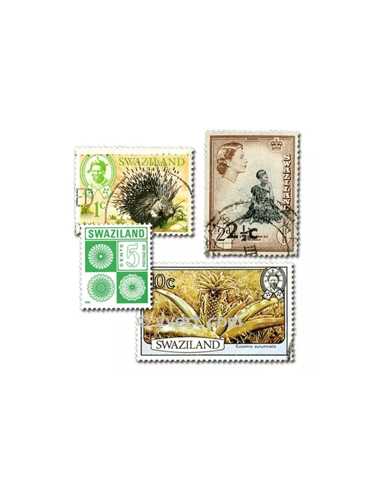 SWAZILAND : pochette de 50 timbres (Oblitérés)