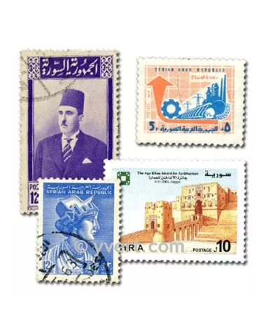 SYRIE : pochette de 100 timbres (Oblitérés)