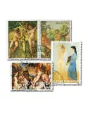 TABLEAUX DE NUS : pochette de 100 timbres (Oblitérés)