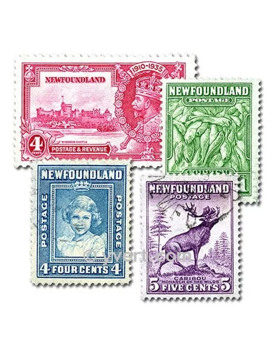 TERRE NEUVE : pochette de 25 timbres (Oblitérés)