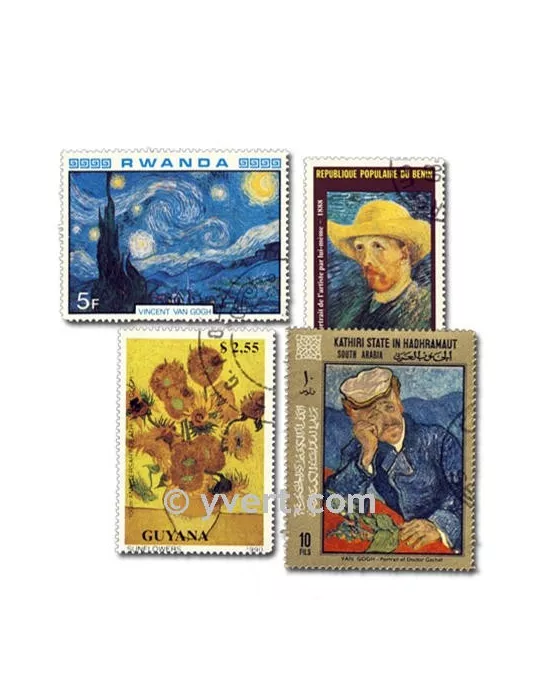 VAN GOGH : pochette de 25 timbres (Oblitérés)