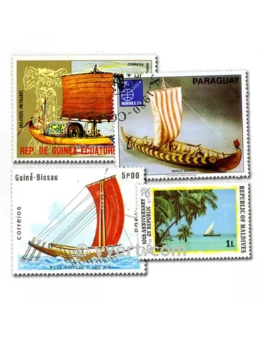 VOILIERS : pochette de 500 timbres (Oblitérés)