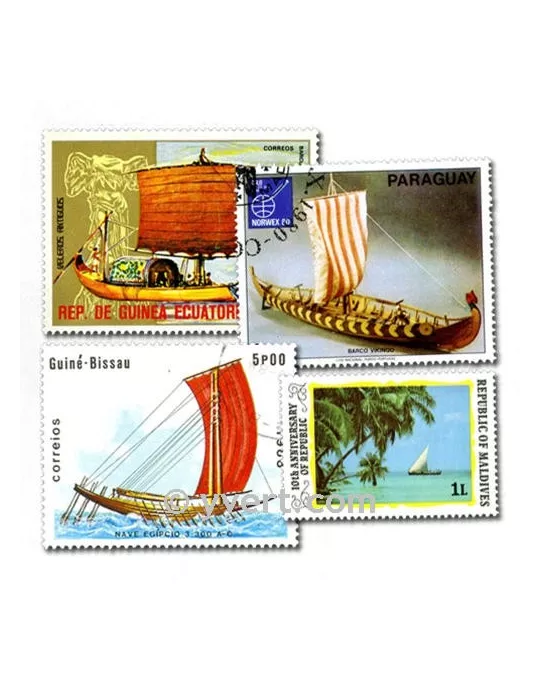 VOILIERS : pochette de 500 timbres (Oblitérés)