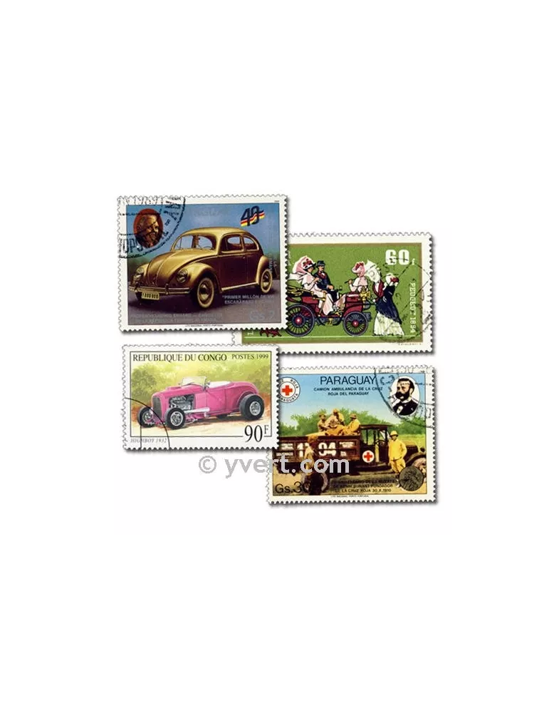 VOITURES : pochette de 200 timbres (Oblitérés)