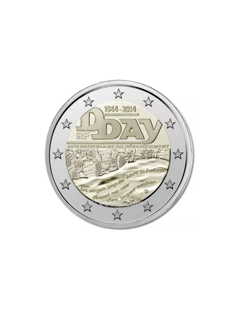 2 EURO COMMEMORATIVE 2014 : FRANCE (D-DAY)