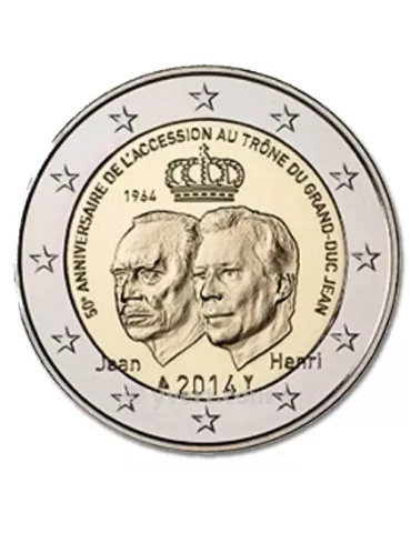 2 EURO COMMEMORATIVE 2014 : LUXEMBOURG (50e anniversaire de l´accession au trône du Grand-Duc Jean)