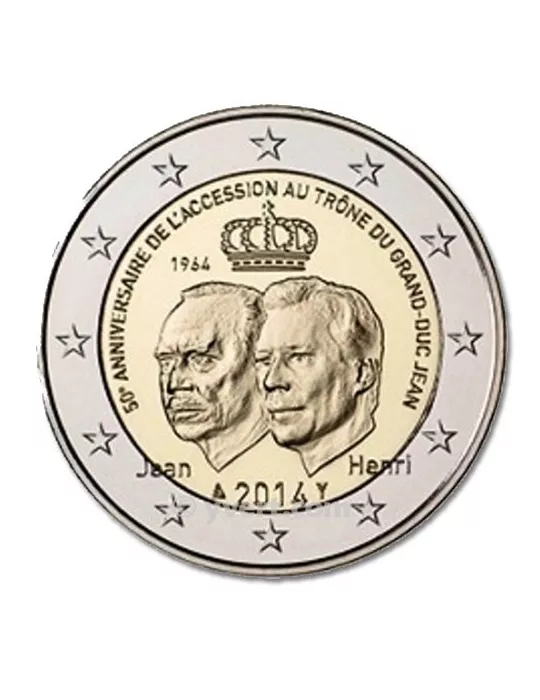 2 EURO COMMEMORATIVE 2014 : LUXEMBOURG (50e anniversaire de l´accession au trône du Grand-Duc Jean)