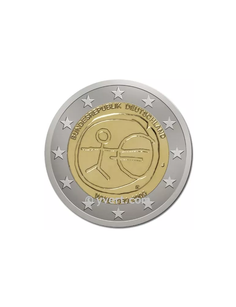 2 EURO COMMEMORATIVE 2009 : ALLEMAGNE - J (10e anniversaire de l´Union Économique et Monétaire)