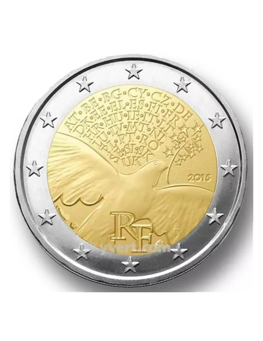 2 EURO COMMEMORATIVE 2015 : FRANCE (70e anniversaire de la fin de la Seconde Guerre mondiale)