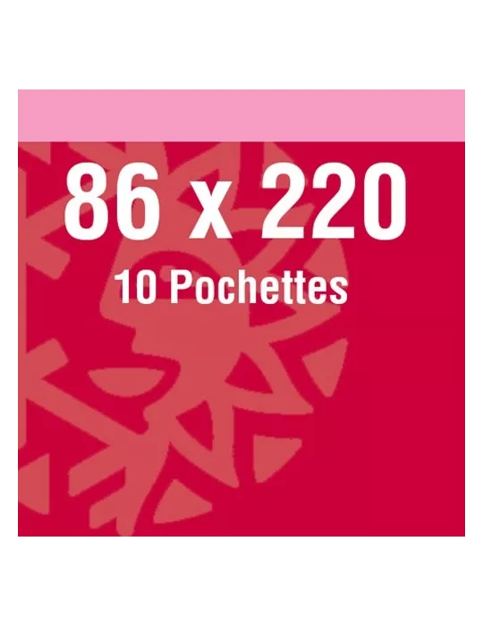Pochettes double soudure - Lxh:86x220mm (Fond noir)