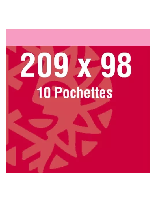 Pochettes double soudure - Lxh:209x98mm (Fond noir)