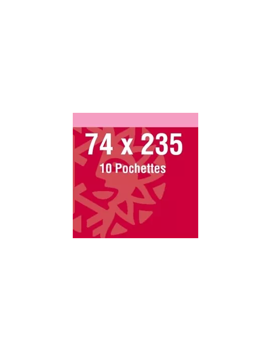 Pochettes double soudure - Lxh:74x235mm (Fond noir)