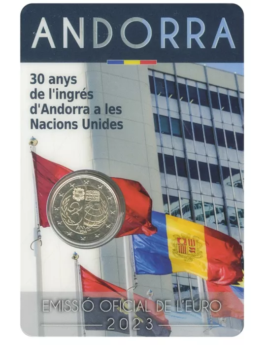 BU : 2 EURO COMMEMORATIVE 2023 : ANDORRE (30 ans de l'entrée à l'ONU)