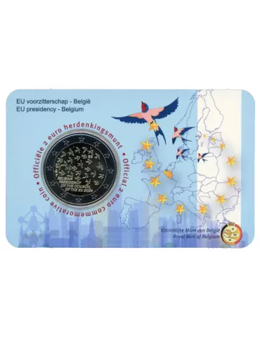 BU : 2 EURO COMMEMORATIVE 2024 COINCARD : BELGIQUE - PRESIDENCE DE L'UE (Version flamande)