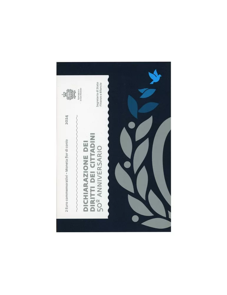 BU : 2 EURO COMMEMORATIVE 2024 : SAINT-MARIN (Déclaration des droits des citoyens)