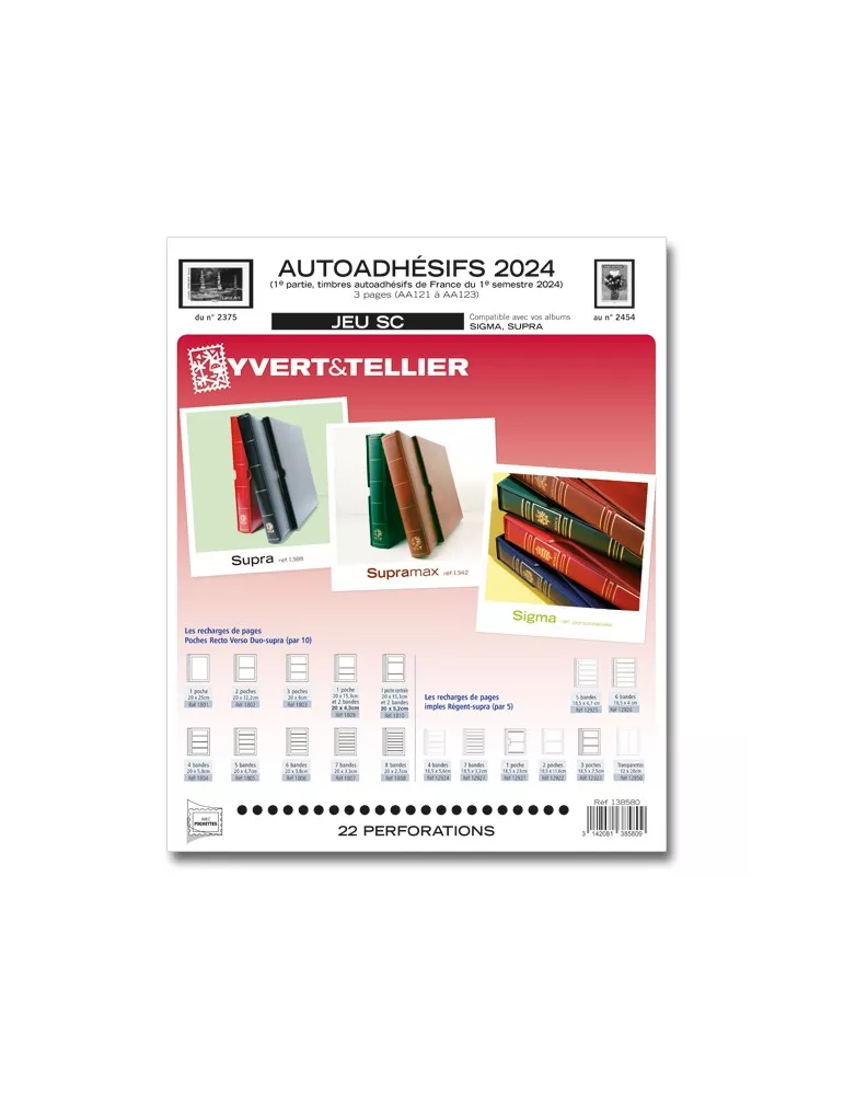 FRANCE AUTOADHESIFS SC : 2024 - 1ER SEMESTRE (JEUX AVEC POCHETTES)