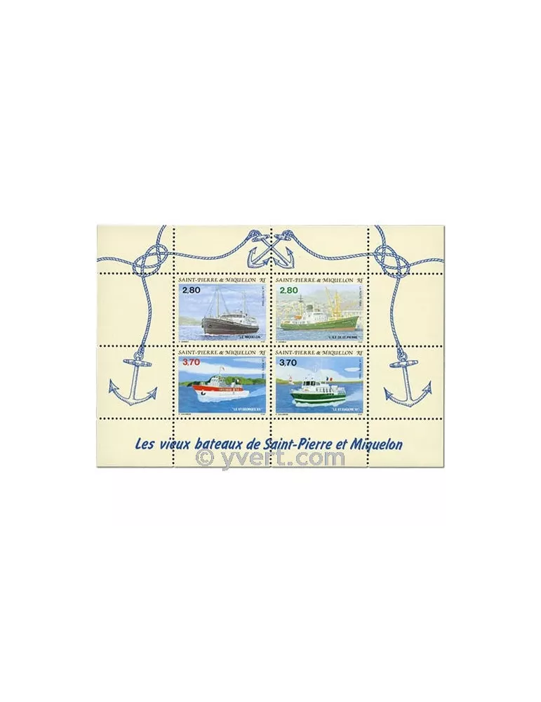 n° 4 - Timbre Saint-Pierre et Miquelon Bloc et feuillets