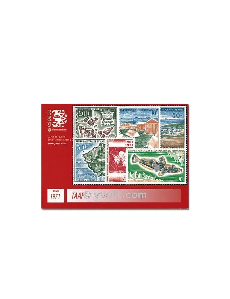 n° 34/39+PA23/26 - Timbre TAAF Année complète (1971)