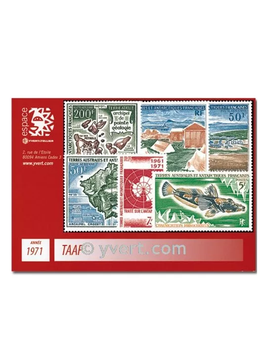 n° 34/39+PA23/26 - Timbre TAAF Année complète (1971)