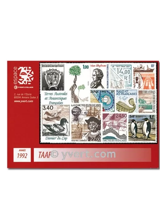 n° 163/170+PA120A/24 - Timbre TAAF Année complète (1992)