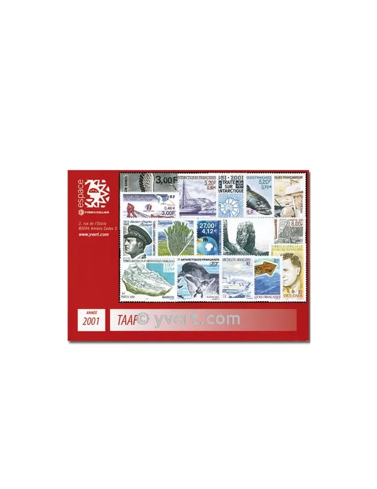 n° 287/321 - Timbre TAAF Année complète (2001)