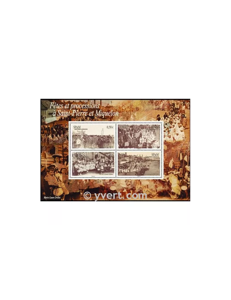 n° 15 - Timbre Saint-Pierre et Miquelon Bloc et feuillets