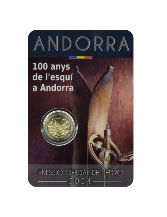 BU : 2 EURO COMMEMORATIVE 2024 : ANDORRE (100 Ans du ski à Andorre)