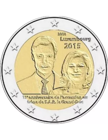 2 EURO COMMEMORATIVE 2015 : LUXEMBOURG (15e anniversaire de l'accession au trône du Grand-Duc Henri) 2