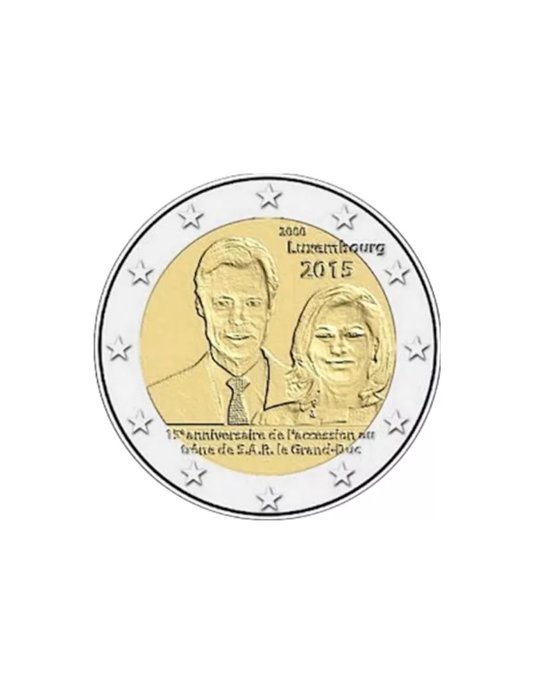 2 EURO COMMEMORATIVE 2015 : LUXEMBOURG (15e anniversaire de l'accession au trône du Grand-Duc Henri)