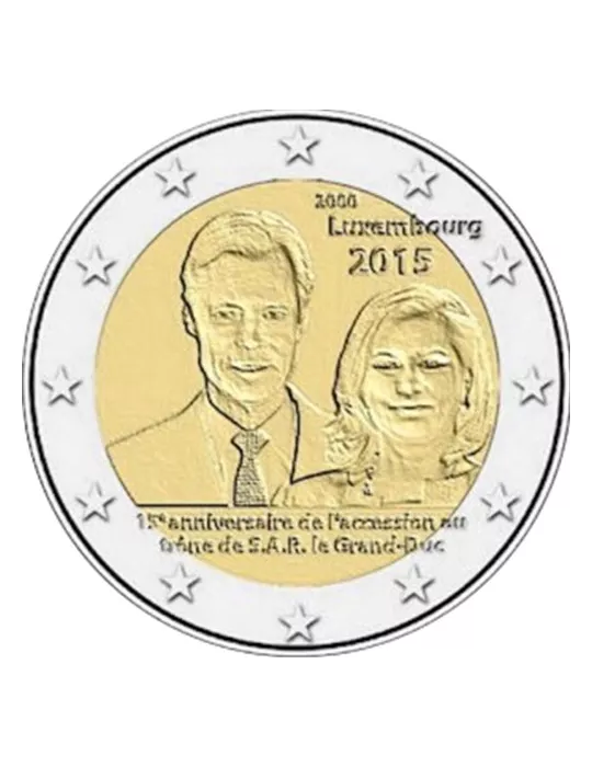 2 EURO COMMEMORATIVE 2015 : LUXEMBOURG (15e anniversaire de l'accession au trône du Grand-Duc Henri)